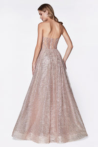 Rose gold glitter gown