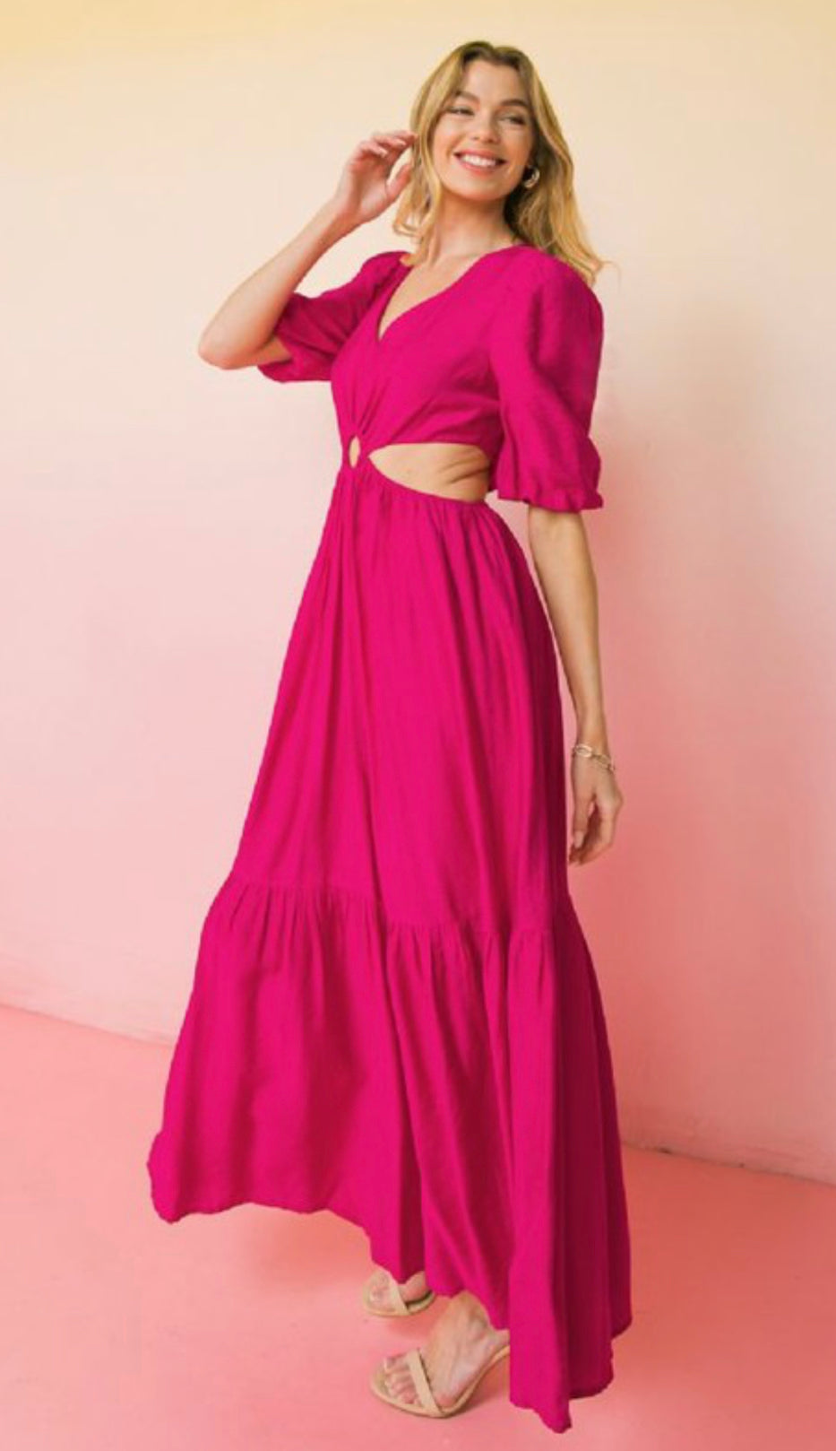 Front ring maxi dress