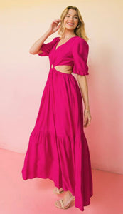 Front ring maxi dress