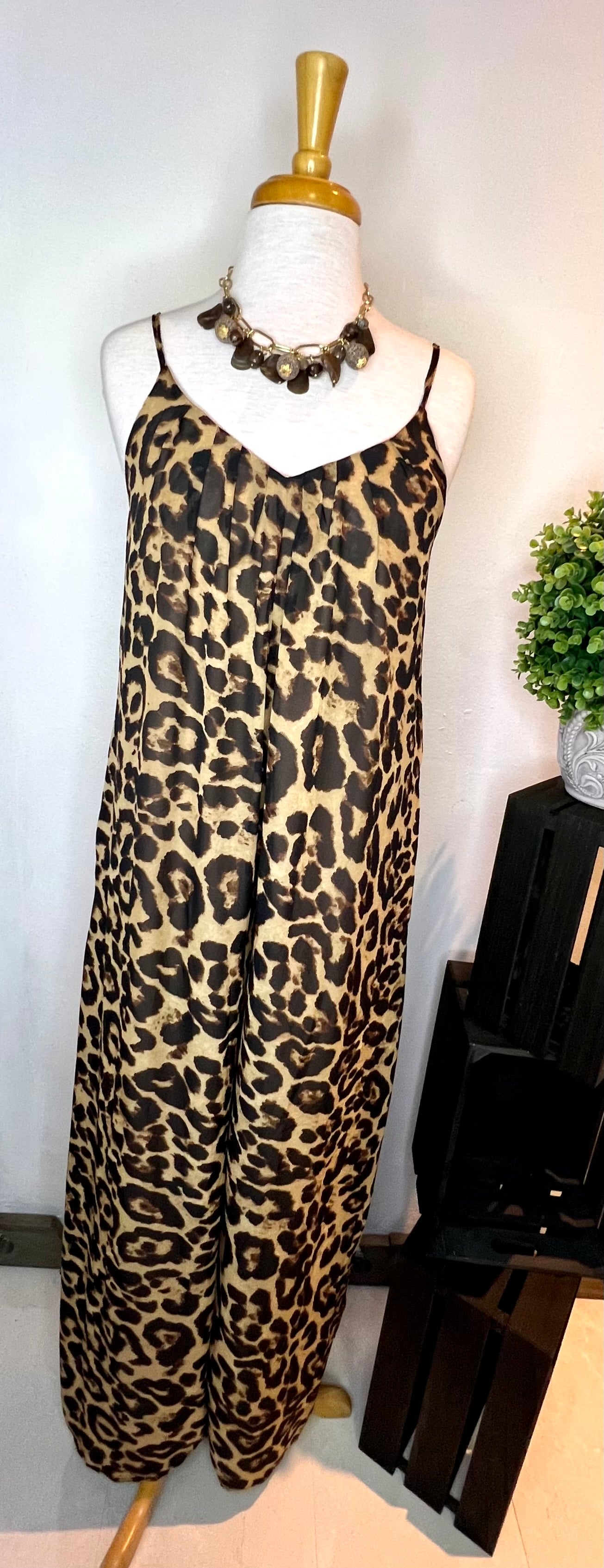 Leopard animal print jumpsuit