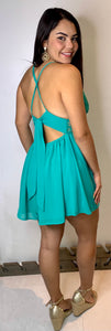 Chiffon crossed back romper