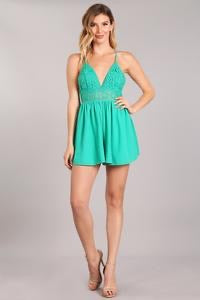 Chiffon crossed back romper