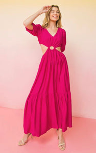 Front ring maxi dress