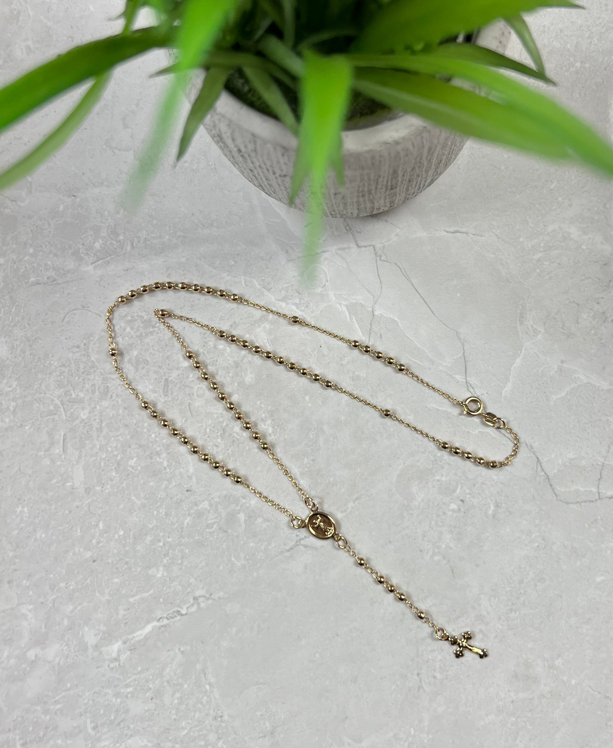 Gold filled rosary necklace