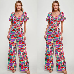 Bubble sleeves jumpsuit