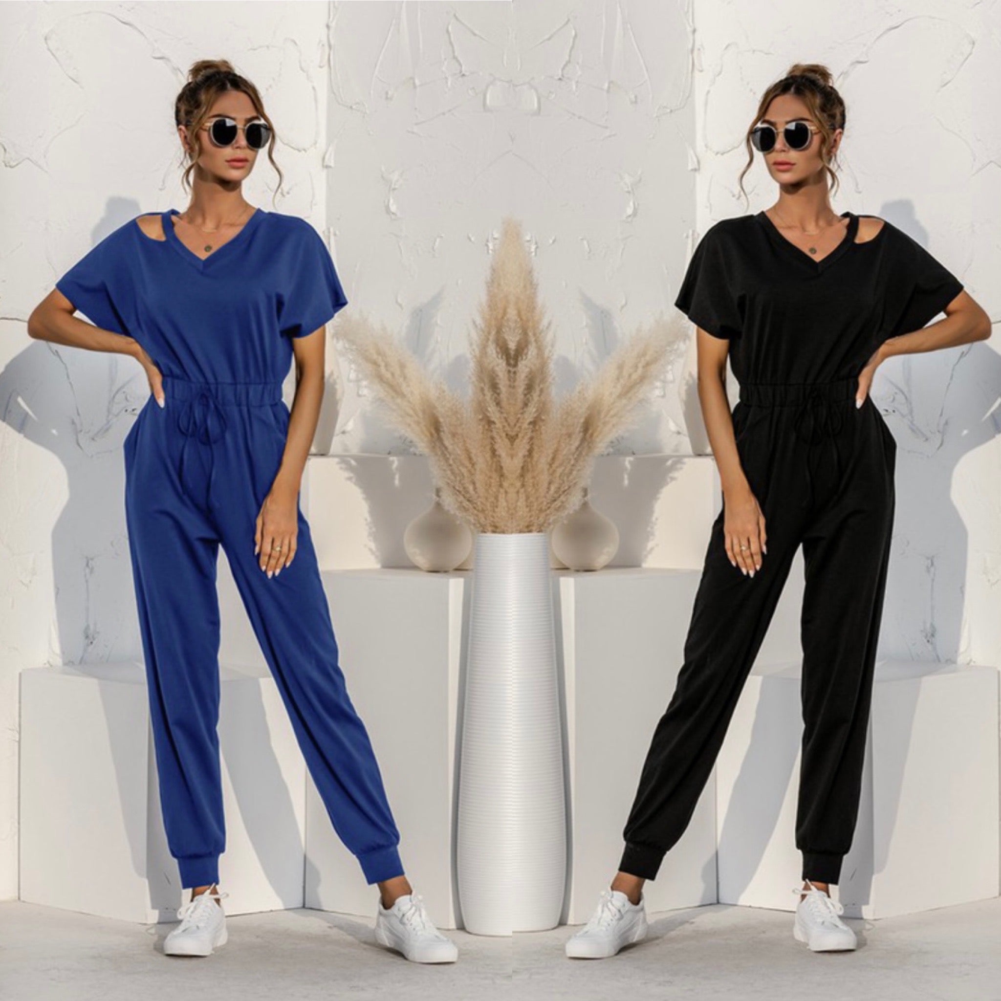 V neck  jumpsuit