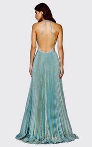 Draped & Pleated shiny gown