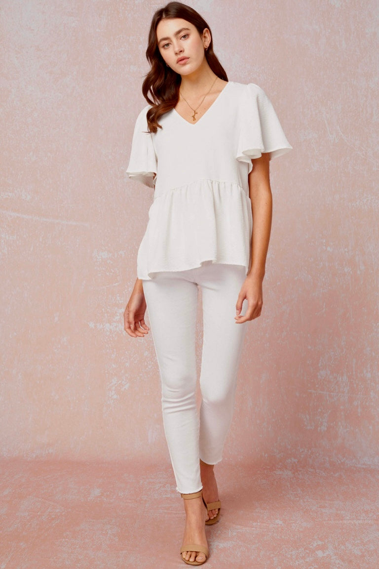 Bell sleeves layered blouse