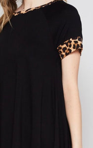 Leopard contrast blouse